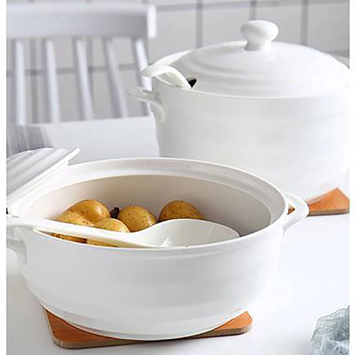 YLME Cazuela con Tapa Ollas De Barro para Cocinar Olla De Barro Apta para Lavavajillas para Arroz Guisado Frijoles Superficie No Porosa No Requiere Remojo,2200ml