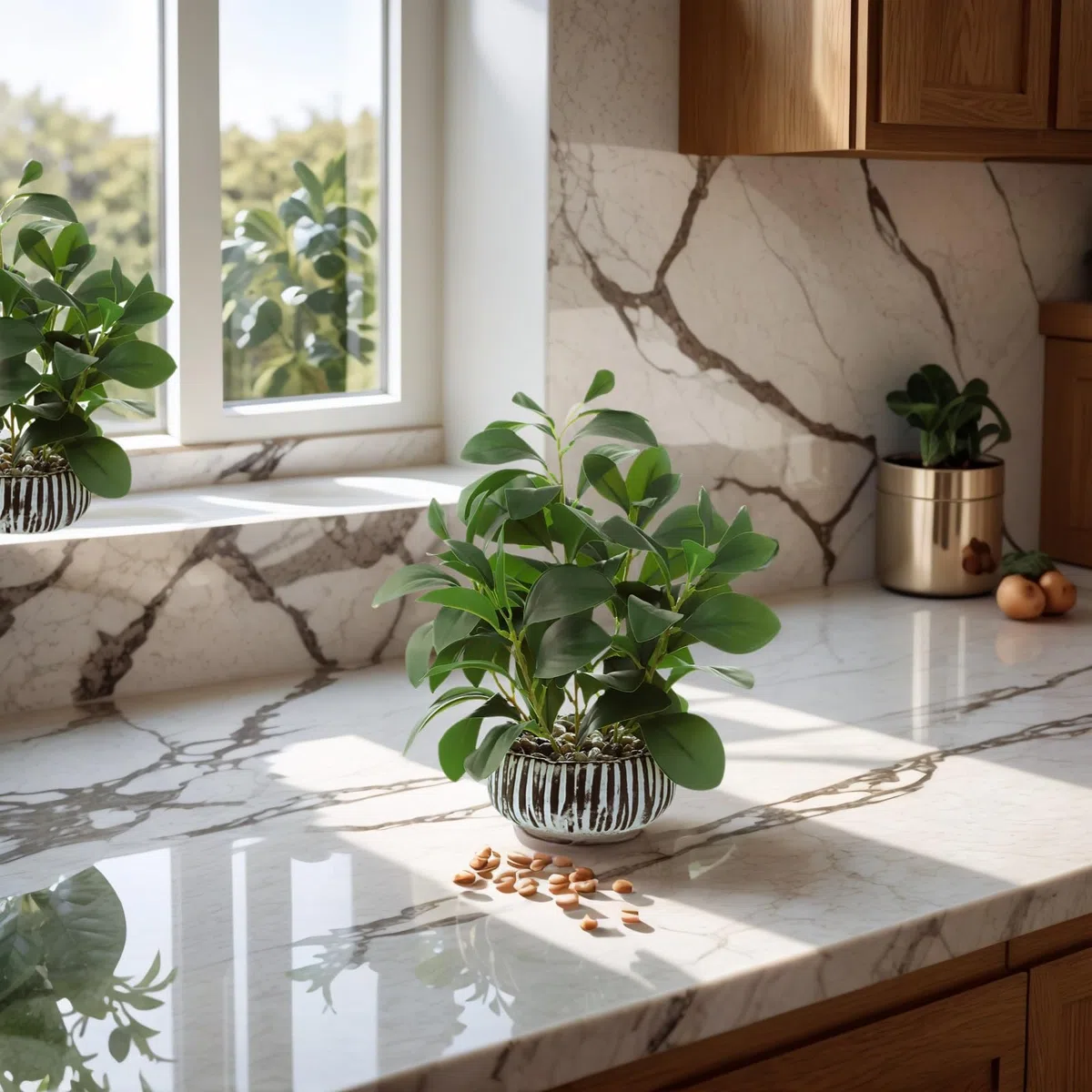 Plantas Artificiales Peperomia Plantas Falsas con Cemento Maceta para Habitación Casa Baño Dormitorio Cocina Oficina Mesa Interior Exterior Decoración