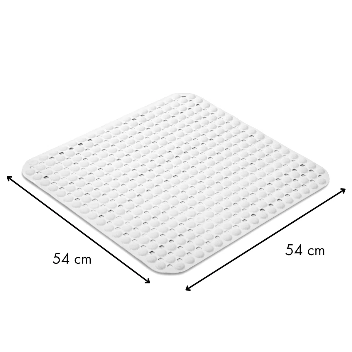 TATAY Alfombra Bañera Antideslizante | 50% Material Reciclado | Ventosas de Alta Sujeción y Sensación Placentera Durabilidad | Tacto Suave y Cómodo | 54 x 54 cm - Blanco