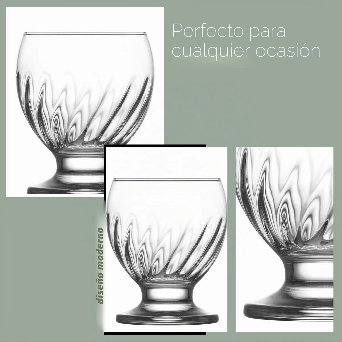 LAV Copa de Helado de Vidrio, Copa Postre, 6PZs, 215ml, SIN PLOMO, Cuencos De Helado, Vasos Postre, Tazas Helado, Plato de Postre, Copas Helado Cristal, Cuencos de Postre, Ice Cream Bowls