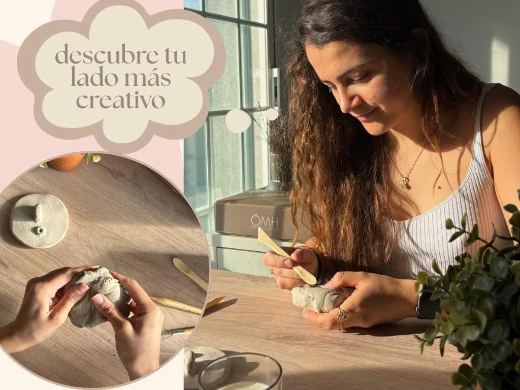 ÖHMYHOME Kit de Arcilla de Secado al Aire. Incluye Barniz Brillante, Pinturas Acrílicas, Herramientas, Pinceles, Esponja, Paleta de pintora y Manual en Español e Inglés (Premium)