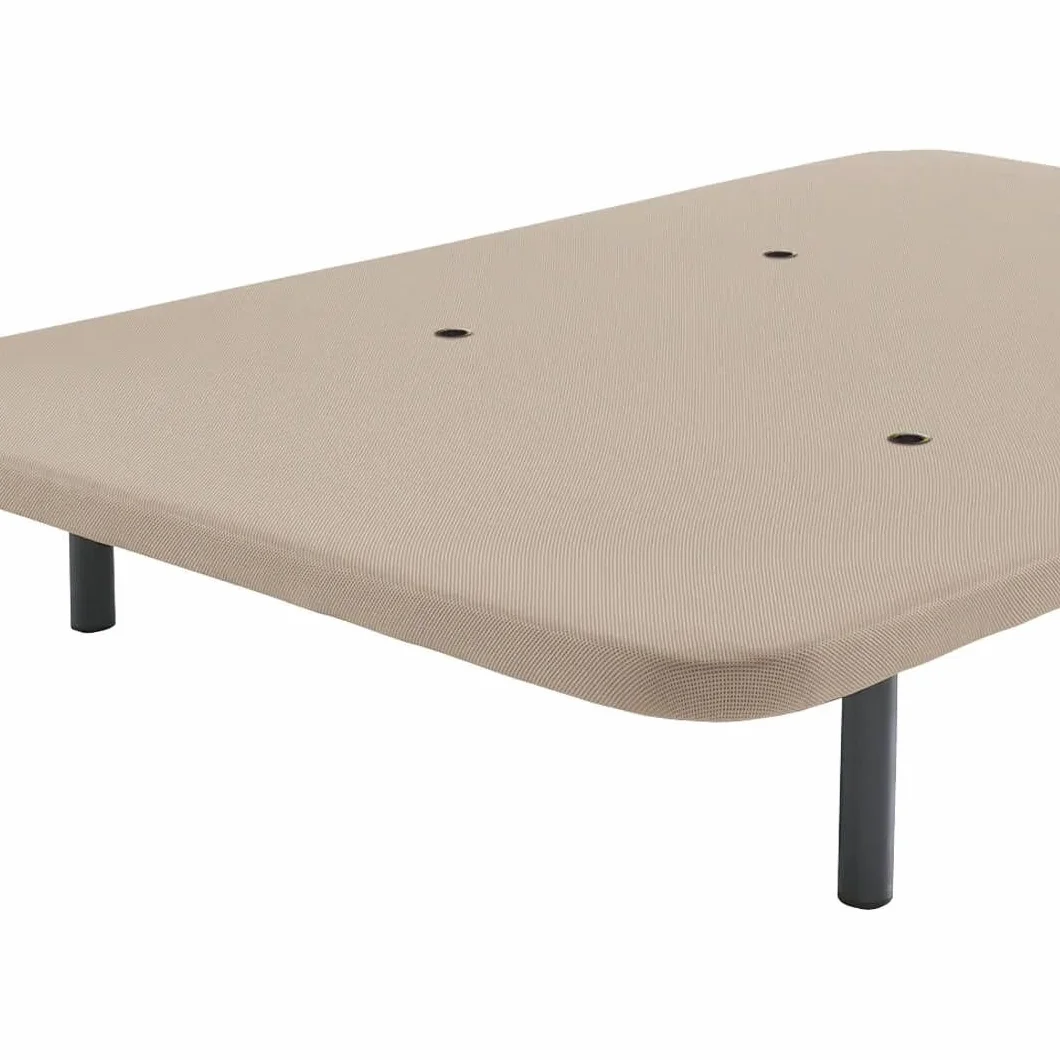Shiito | Base Tapizada Nielson 105x190 cm | Tejido 3D en Tela de Color Beige | Incluye Válvulas de Transpiración | Juego de 6 Patas