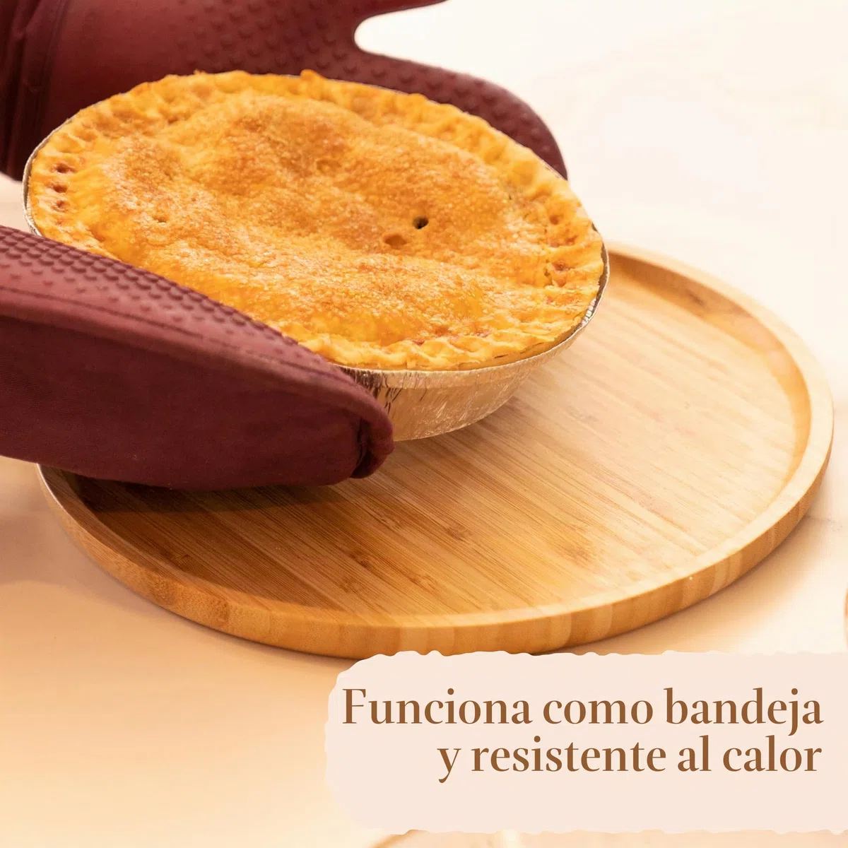 Bandeja de Bambu, Bandeja de Madera Redonda para Servir, Fuente de Bambú para Servir, Fruta, Pan, Plato de Ensalada, Tabla para Servir Charcutería (30 cm)