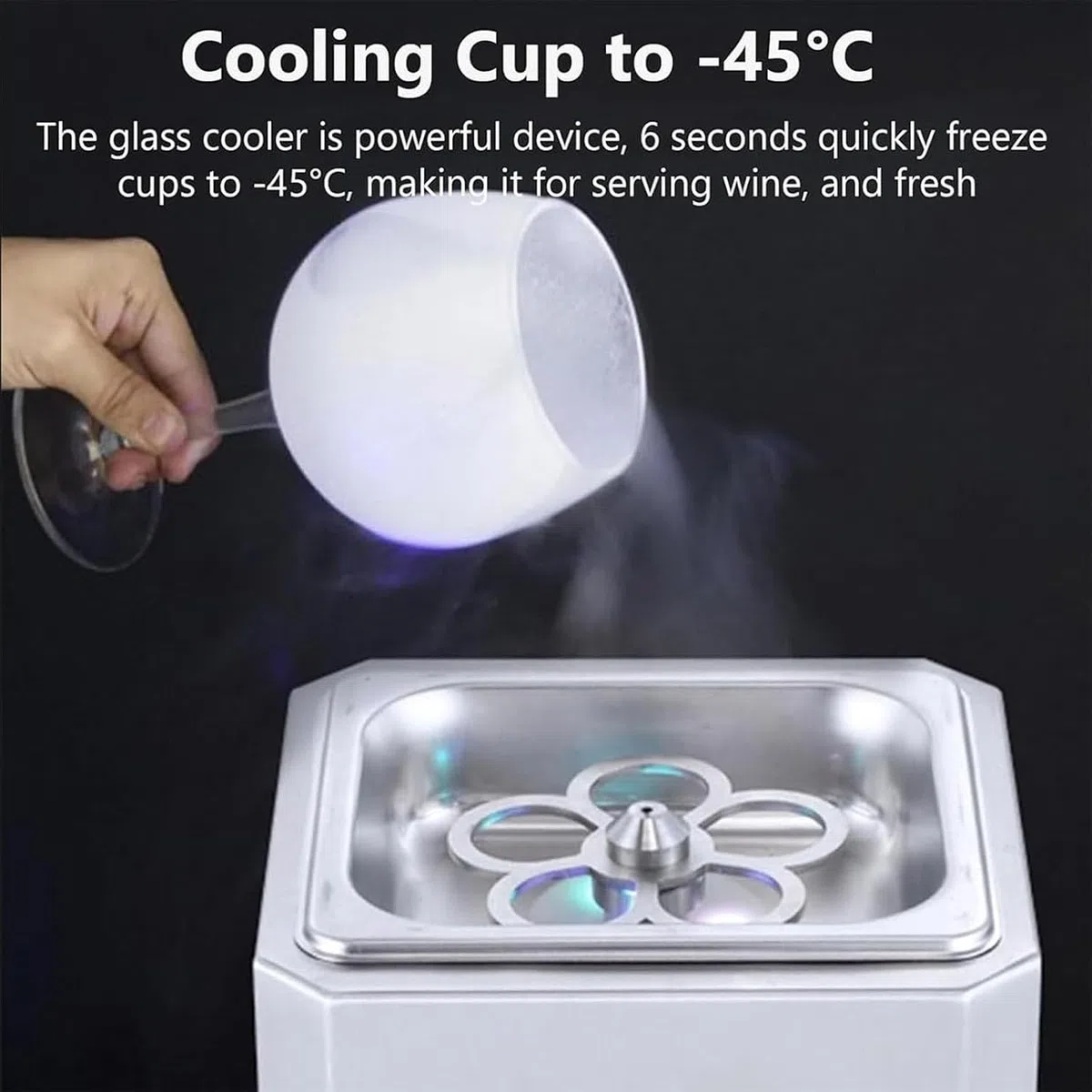 Enfriador de vidrio - Espumador instantáneo de bebidas para cócteles, cervezas, vinos y bebidas mixtas - Ideal para bares y restaurantes