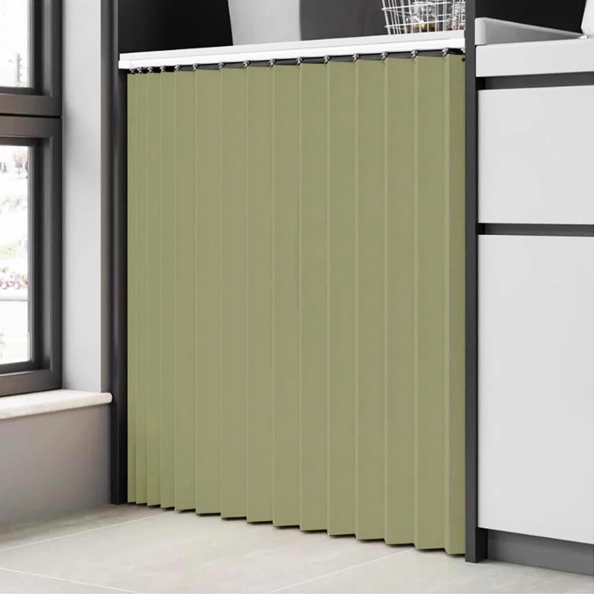 Cortinas Plegables Personalizables para armarios de Cocina, Ideales para armarios sin Puerta, Que proporcionan privacidad.-Green- W80cmxH60cm