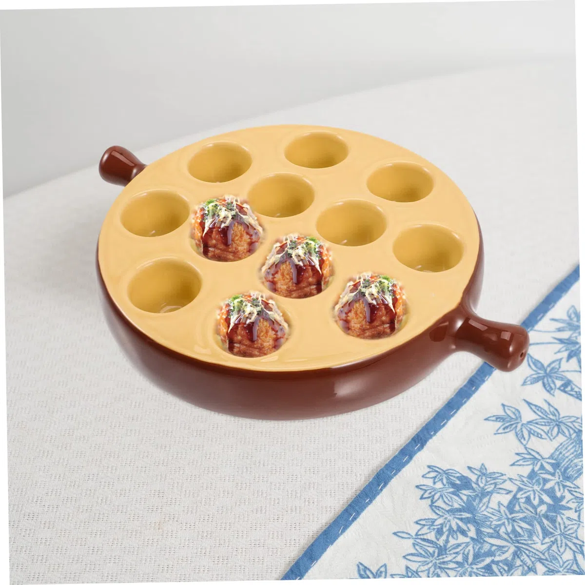 HOMSFOU Plato Para Caracoles De Cerámica Bandeja Para Hornear Con 12 Compartimentos Base Antideslizante Y Asas Suaves 9.05 X 6.69 X 1.25 Pulgadas Para Servir Escargot Y Aperitivos