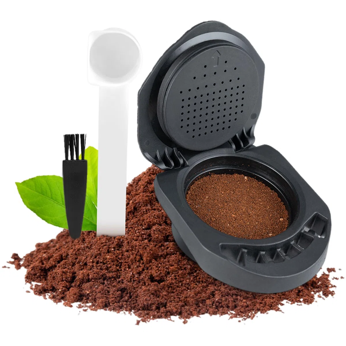 Recargable Reutilizable Cápsula Adaptador for Dolce Gusto, Café Cápsula Convertidor Compatible for Piccolo XS/EDG 305/EDG 606.S/Genio S/Genio Mini