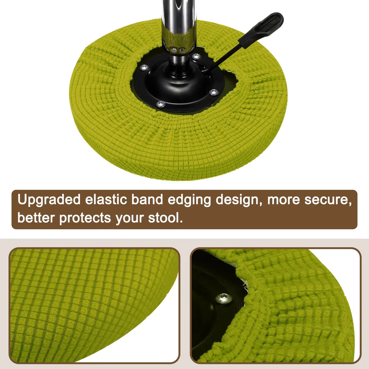 QUARKZMAN 4uds Mejoradas Redondo Bar Taburete Fundas, Redondo Silla Fundas Diámetro 12-14", Redondo Silla Asiento Cojines para Sillas Taburete Fundas Verde