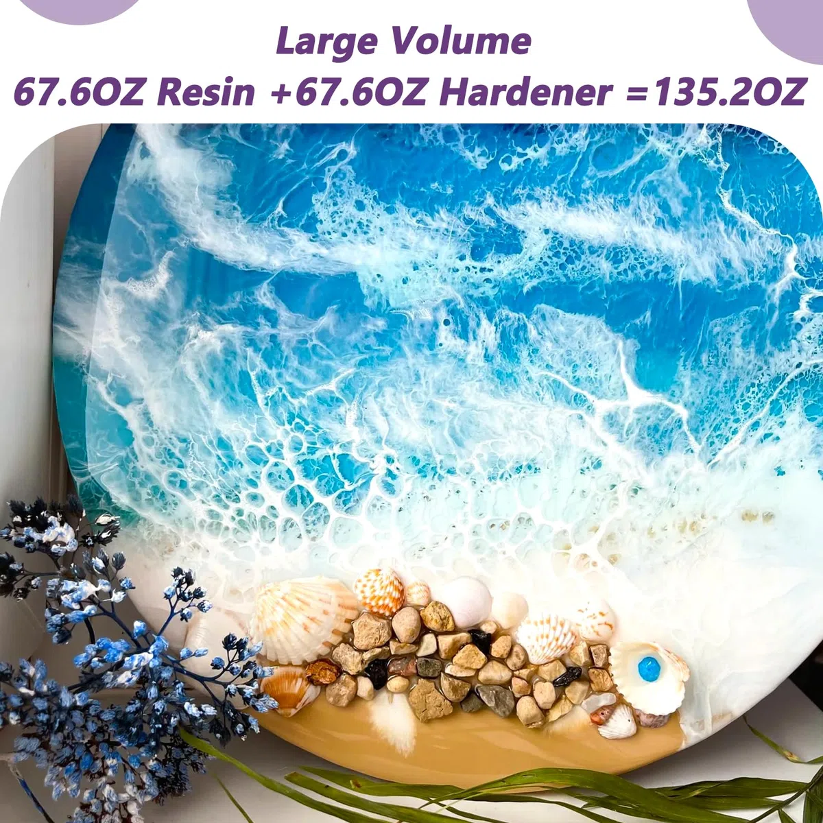 Kit Resina Epoxy Transparente 4L/135.2oz, 1:1 Relación, para Manualidades, Hacer Llaveros, Molde, Joyería, Mesa, Madera, DIY, Posavasos