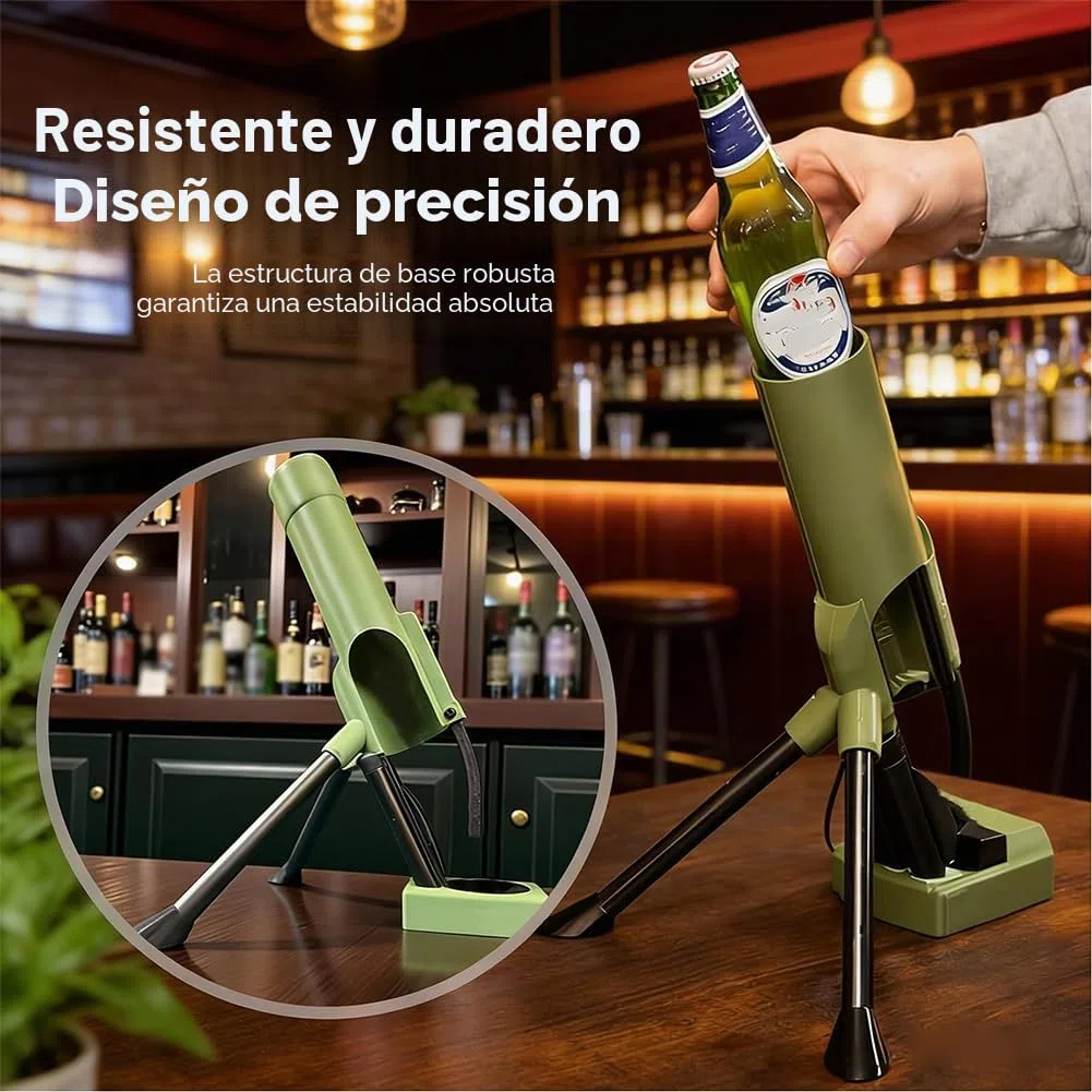 Abridor de botellas de cerveza de mortero de 51 mm, lanzador de tapas tácticas resistentes, abridor manos libres para cerveza, bar, escritorio, decoración del hogar, regalo único para hombres