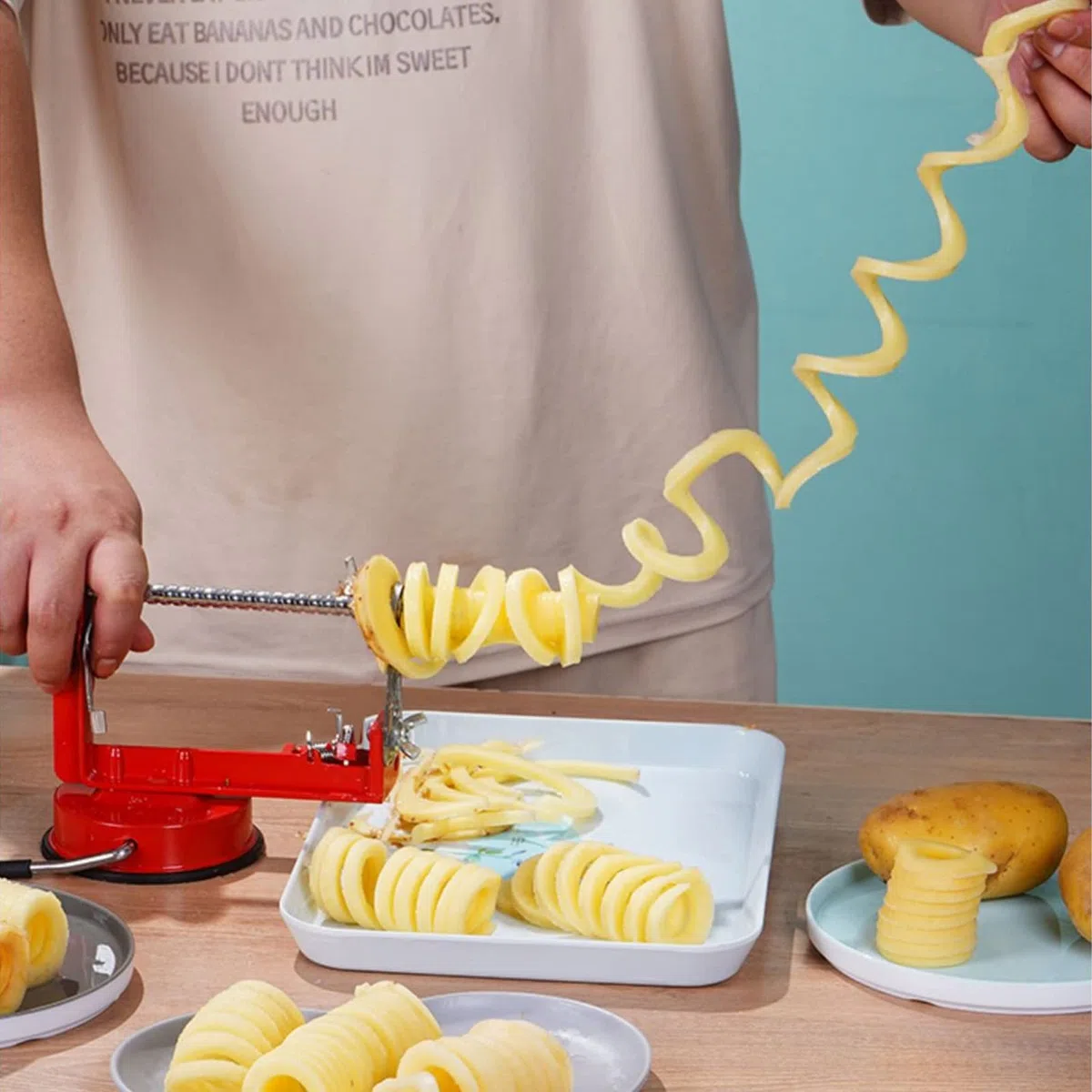 Kyaoayo - Pelador de manzana, pelador manual multifunción de acero inoxidable, peladores de frutas y verduras de 3 en 1, apto para cocinas de manzana, patata, verduras y frutas. osj0019300