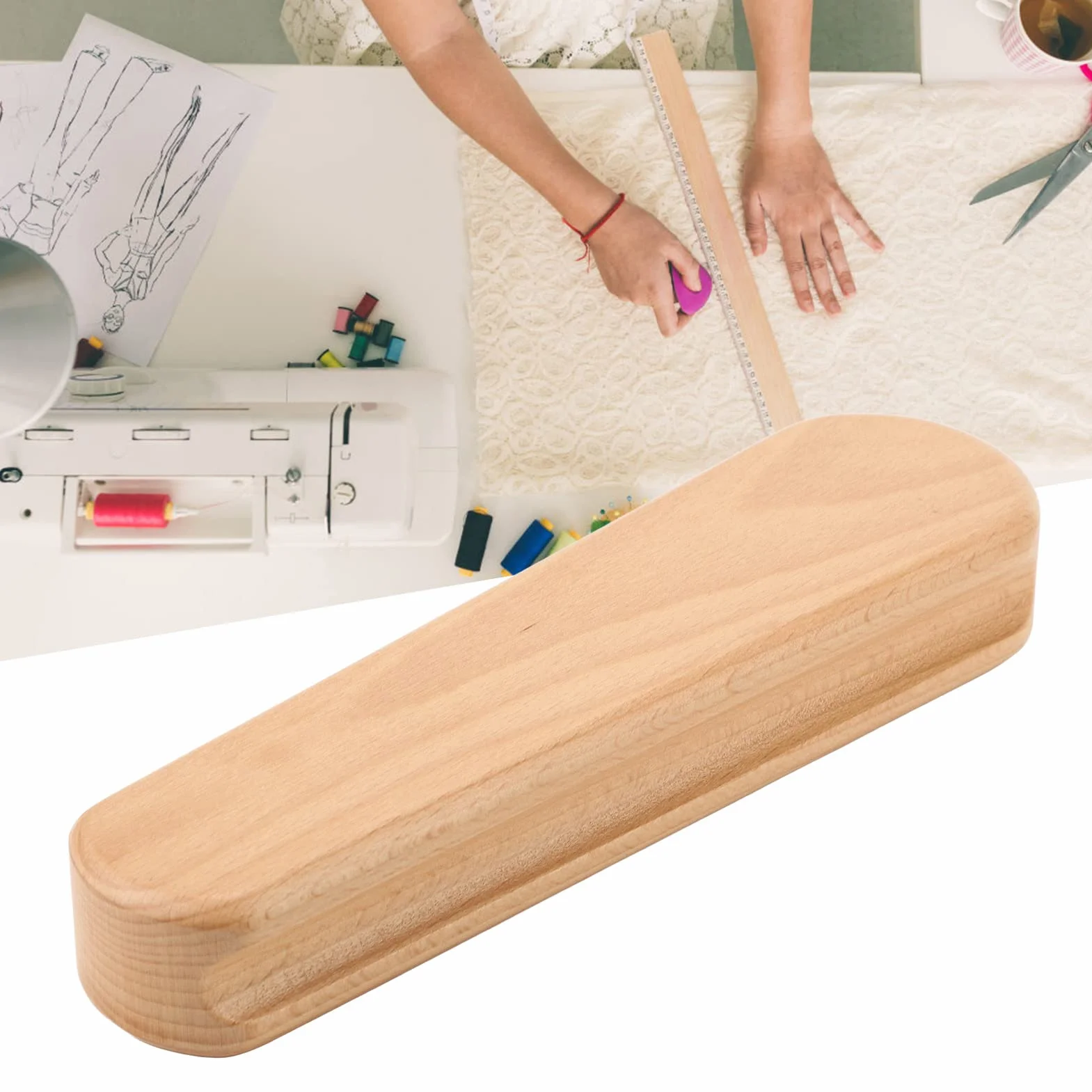 Omabeta Sastre Clapper, Quilters Clapper Finamente Pulido Extremos Redondeados Brillantes Operación Simple para Arrugas de Ropa para Sastres para Bordado