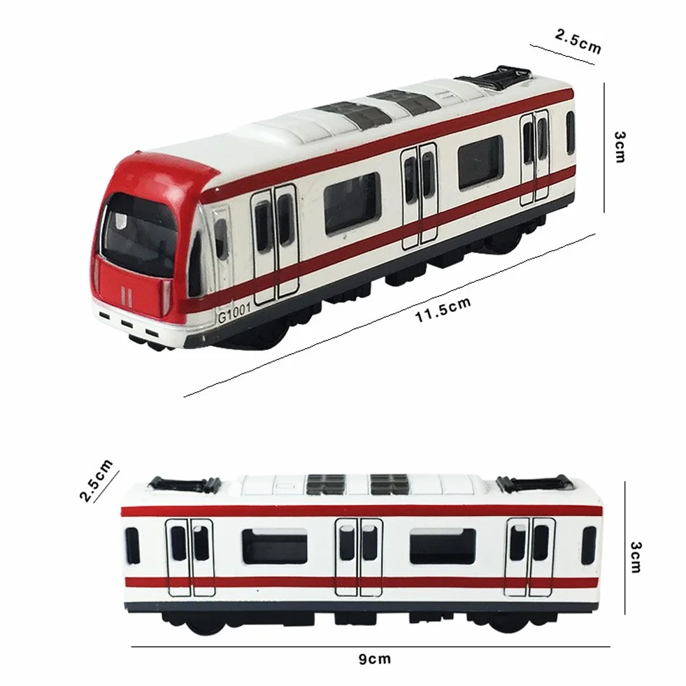 Modelo del Tren, 4pcs Juguete del Coche fijó el Modelo del Tren del subterráneo del ferrocarril de la Ciudad de la aleación, Metro de la aleación de la Escala 1/64 / Modelo del Coche ToysPlay