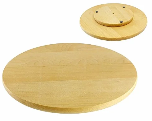 Tabla giratoria Lazy Susan redonda. Circular de madera giratoria. Para servir pizza de 55 cm.