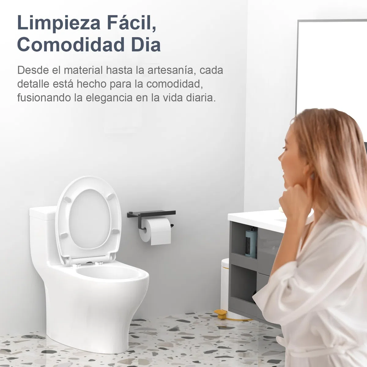 SURFOU Tapa WC Universal Blanco, Tapas de Water Amortiguada, Asiento Inodoro Blanca Plástico, Toilet Seat Cierre Suave Tapadera Bater Taza Vater Retrete Tapaderas Inodoros Asientos