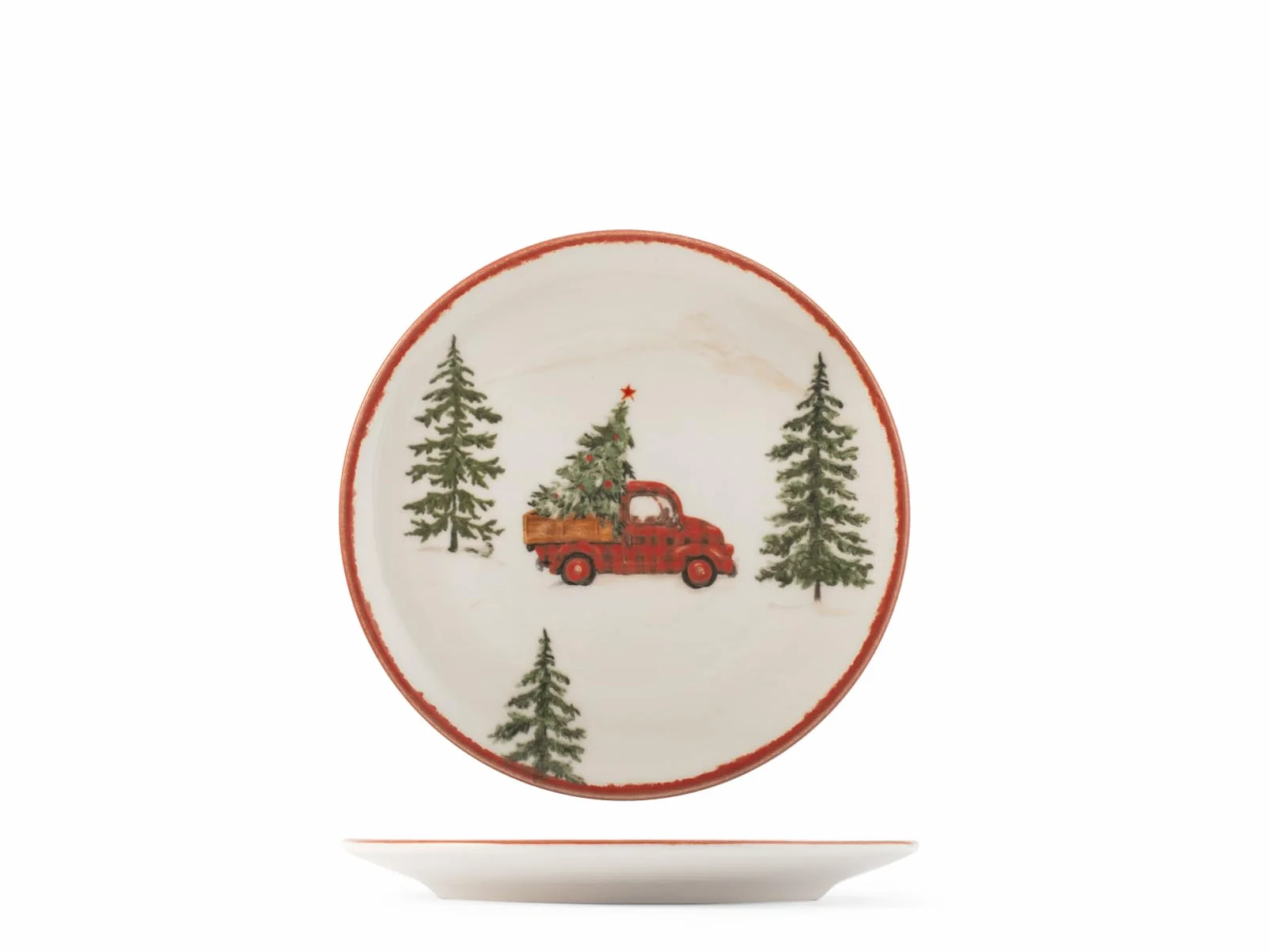 H&H Juego de Mesa Navideño 12 Piezas Adventure en Gres - Platos Planos, Sopas y Postres - Perfecto para Crear un Ambiente Acogedor para las Fiestas