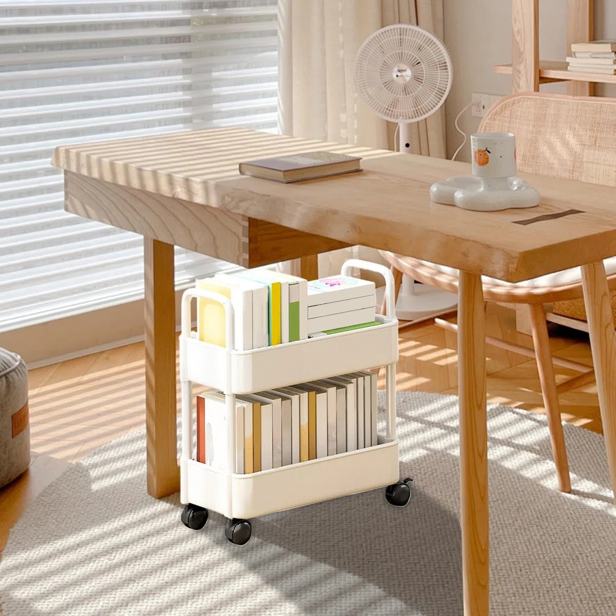 Carrito de estantería móvil - Estantería móvil con Ruedas | Estantería Multifuncional de Almacenamiento móvil para Dormitorio, Sala de e, hogar, Escuela