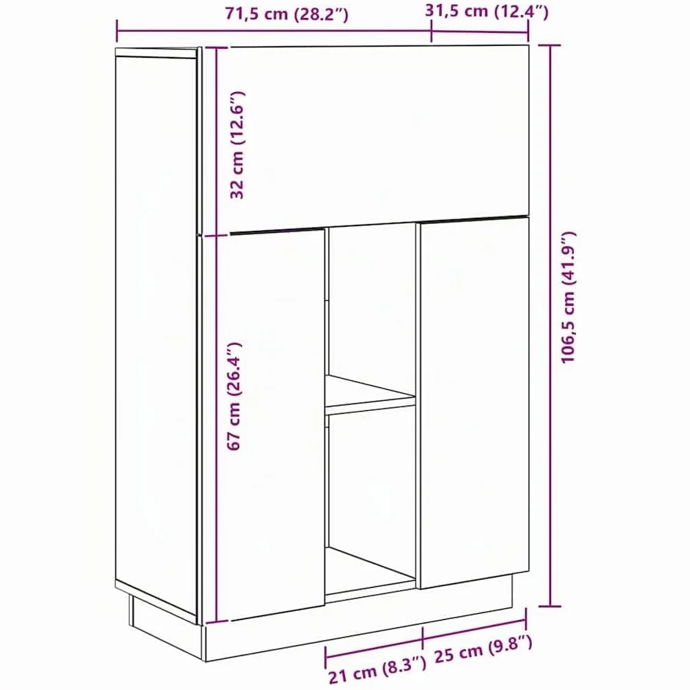 vidaXL Escritorio 71.5 x 31.5 x 106.5 cm Madera de ingeniería, Escritorio Moderno, Almacenamiento Duradero, Mueble Compacto para Oficina, Estudio Actual, Espacio de Trabajo Funcional