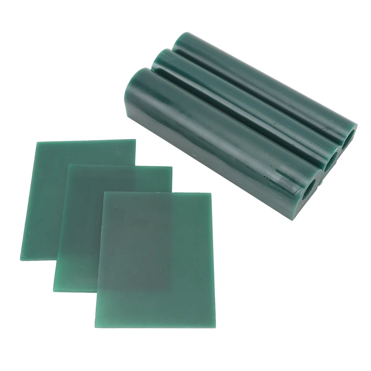 Juego de 6 piezas de tubos y láminas de cera para tallado, cera dura para fundición de joyería y moldeado para diseño de anillos, cera de modelado verde con 3 láminas y 3 tubos