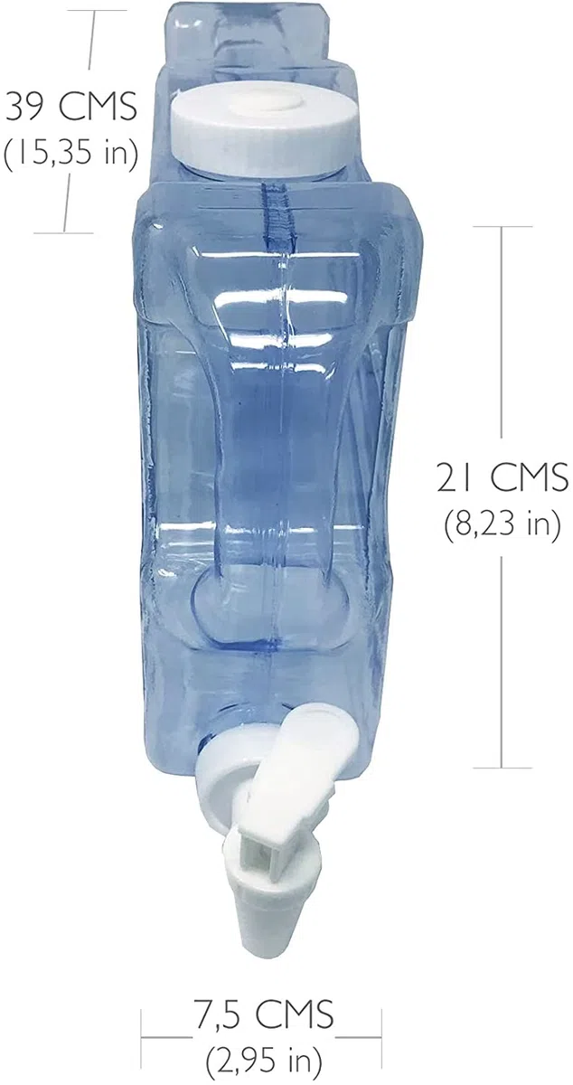 Dispensador de Bebidas para Nevera Frigorífico, Capacidad 4,2 litros (142,02 Oz.), Reutilizable, Botella PETG Libre BPA´s, Doble Asa Ergonómica, Fuente para Agua, Dispensador Bebidas, Camping, Oficina