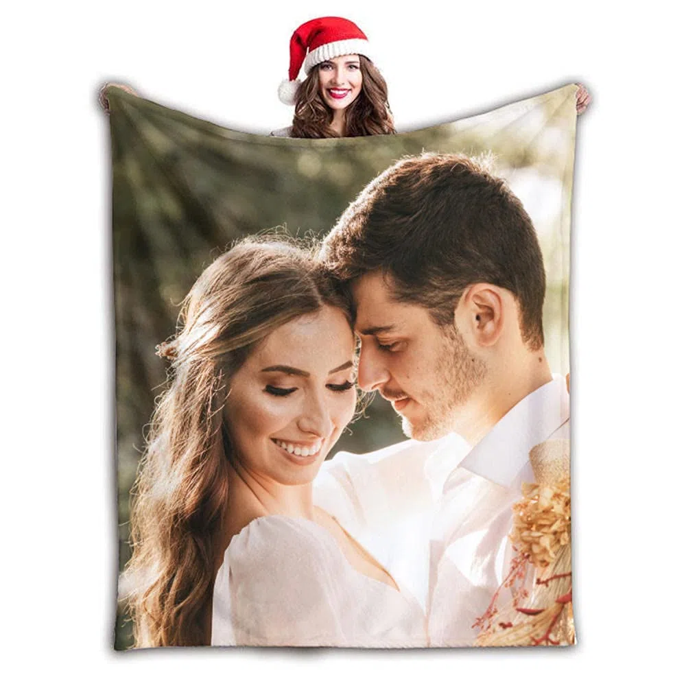 Gudina Manta Personalizada con Texto de Fotos. con 1-9 collages de Fotos Mantas de Franela para cumpleaños Familiar Regalo de Boda Se Adapta a sofá Sofá Dormitorio Sala de estar-100cmX150cm