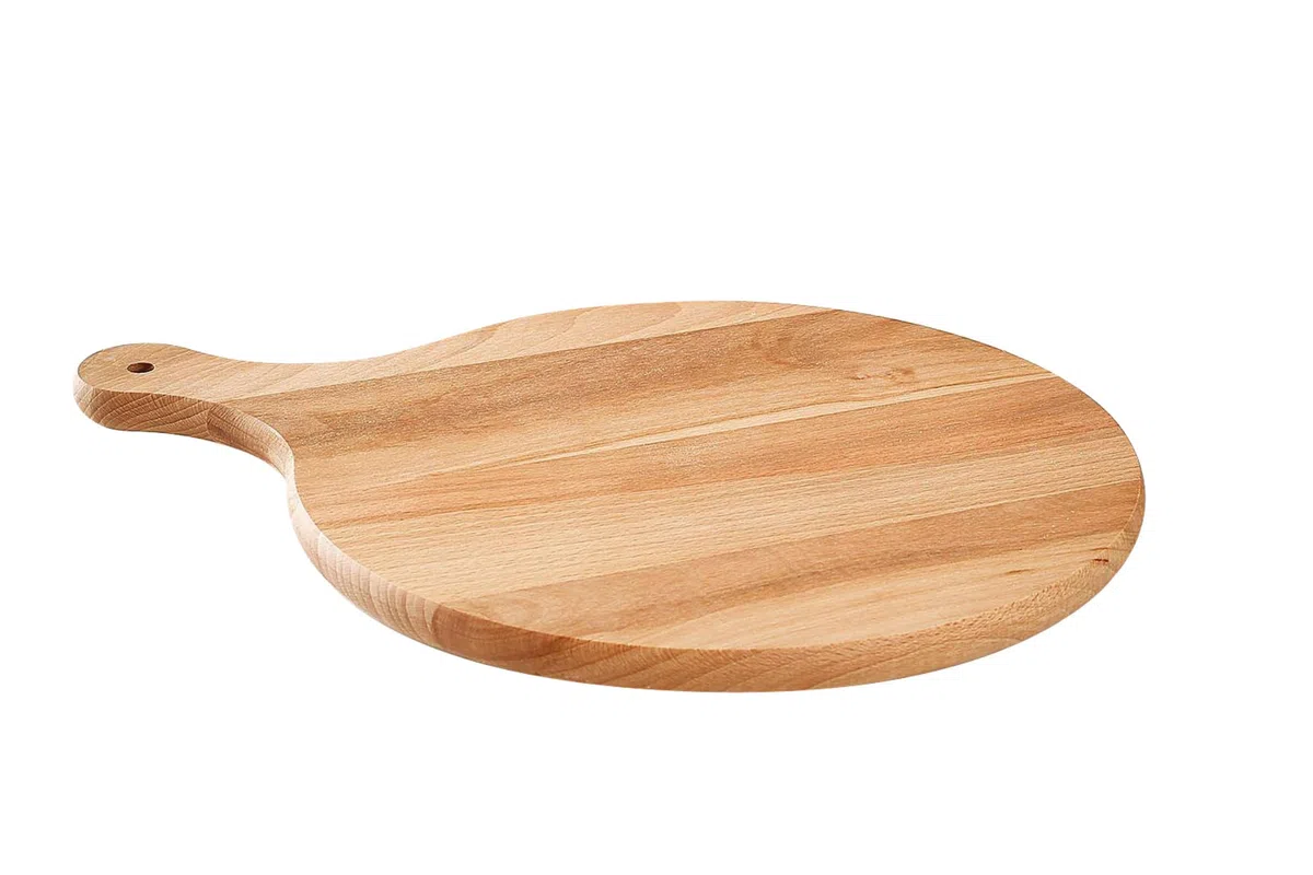 Tabla de pizza redonda. Tabla de madera. Tabla de cortar Pizza. Madera maciza - 40 cm