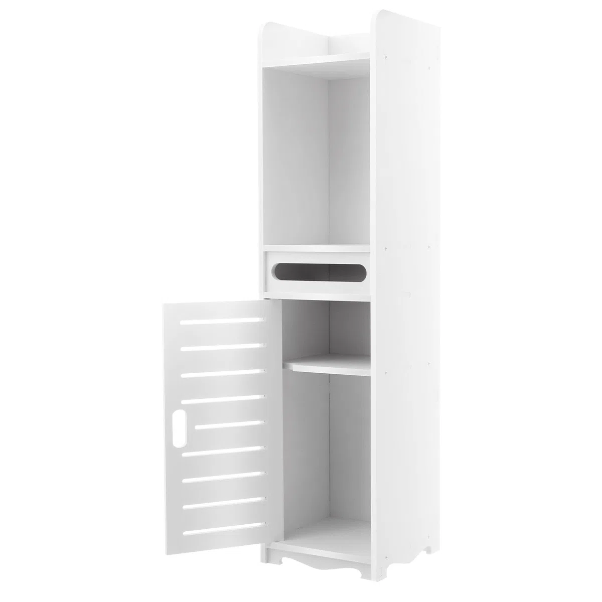 Armario De Baño De 20 X 20 X 80 Cm, Armario De Pie Multifuncional Para Ahorrar Espacio En Baño, Cocina, Dormitorio, Color Blanco