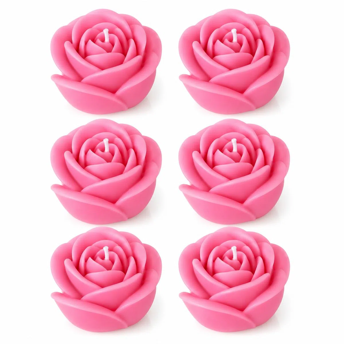 Velas en Forma de Rosa, Set de 18 Velas, Cera de Colza Natural, Regalo Romántico, Decoración de Hogar, Bodas y Eventos, Diseño Floral, Hecho en España (Rosas)