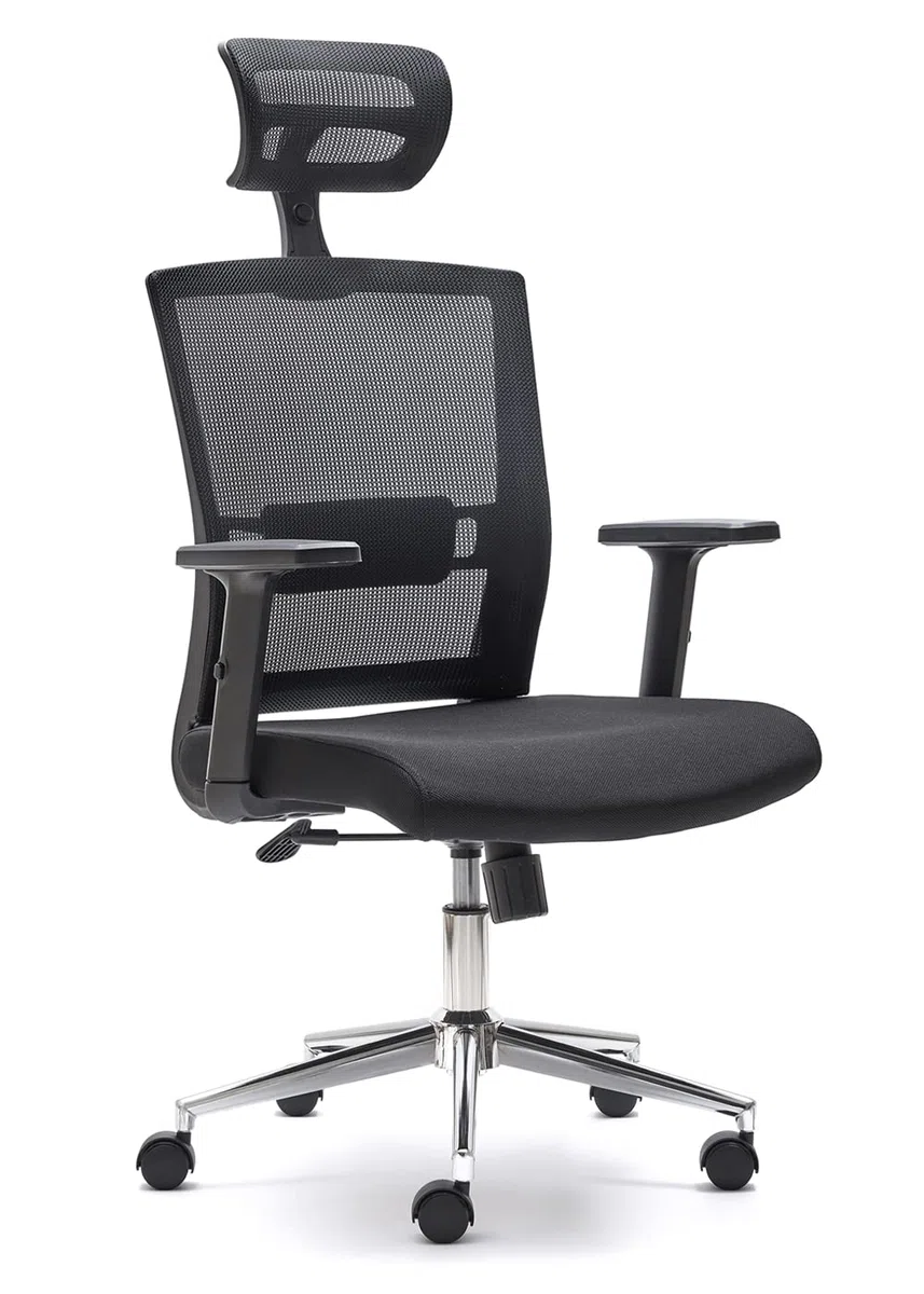 Silla Profesional Baku. Ergonomica. Cabecero, Soporte Lumbar y Brazos regublables.