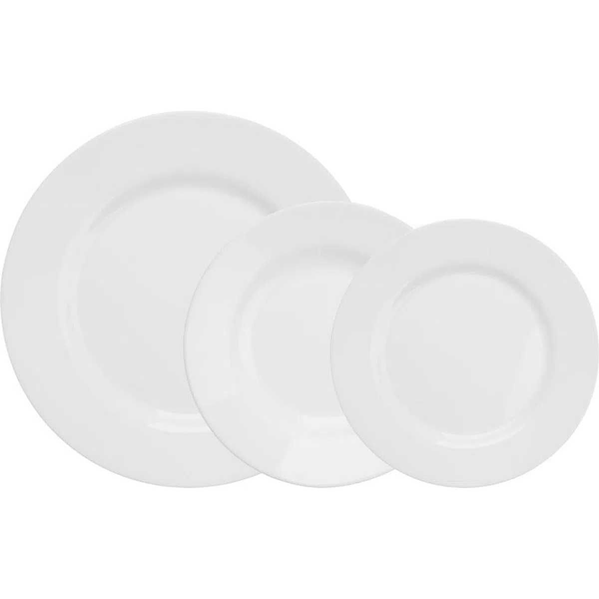 La Mediterránea Vajilla Completa 12 Piezas de Vidrio Templado, Incluye 4 Platos Llanos de (26.5 cm), 4 Platos Hondos de (20.5 cm) y 4 Platos de Postre de (19 cm), Colección Temara