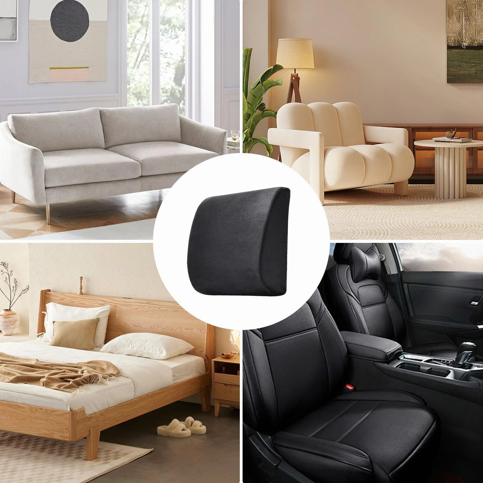 Almohada lumbar para la espalda baja, cojín transpirable para la espalda baja, cojín de soporte para la espalda baja, soporte lumbar para asiento de coche, almohada de soporte para la espalda del sofá