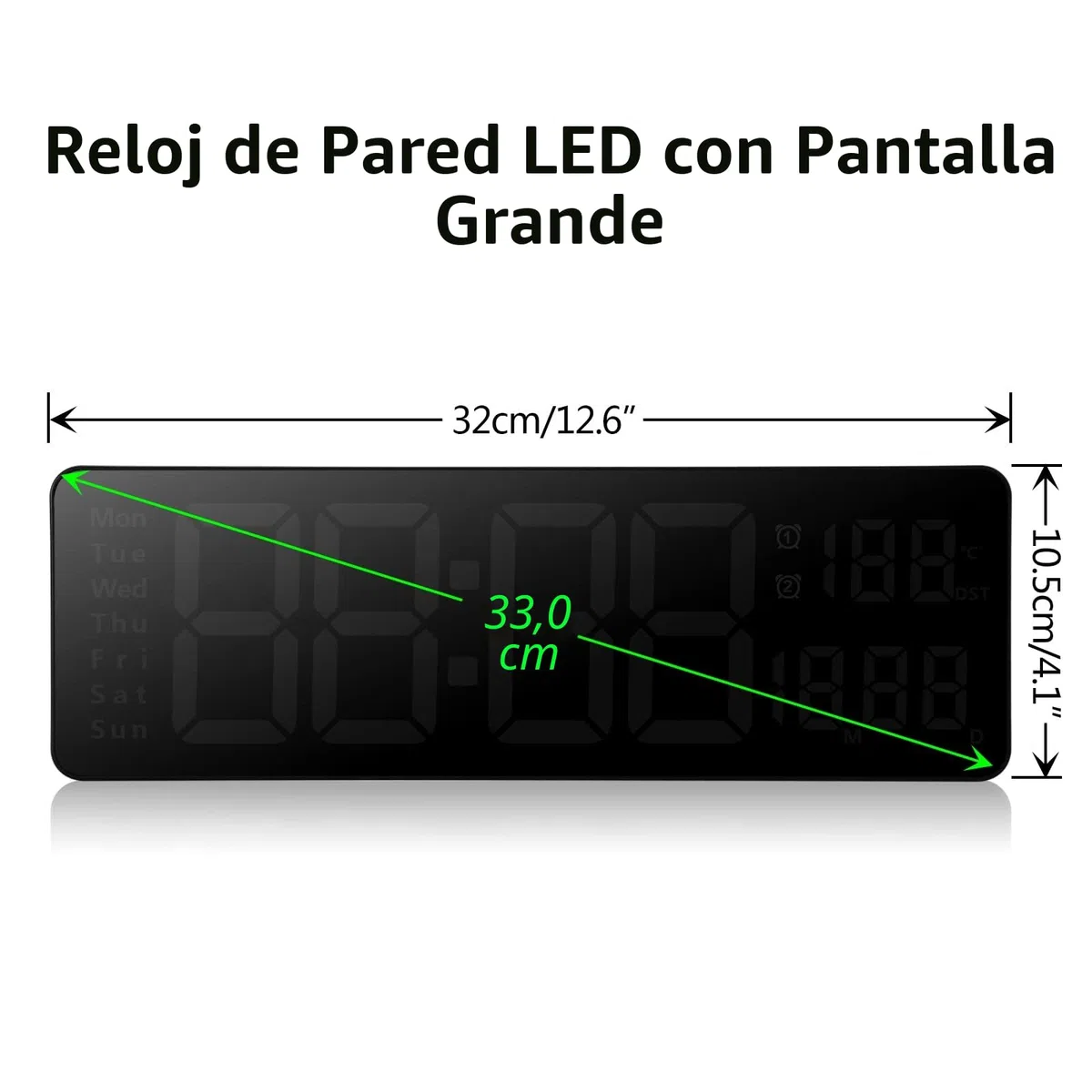Fuloon Despertador Digital con Control Remoto, 13'' Reloj de Pared LED Digital, Reloj Despertador Digital Moderno con Cronómetro de Tiempo y Cuenta Regresiva,Brillo Ajustable,Hora,Fecha,Temperatura