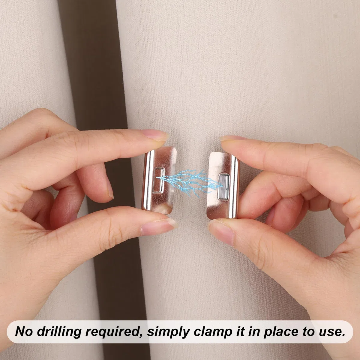 32uds Clips Magnéticos Cortinas, Clips de Cierre Magnéticos Cortinas Ducha No Requieren Taladro Ideales para Oficina Hogar Baño Dormitorio y Patio