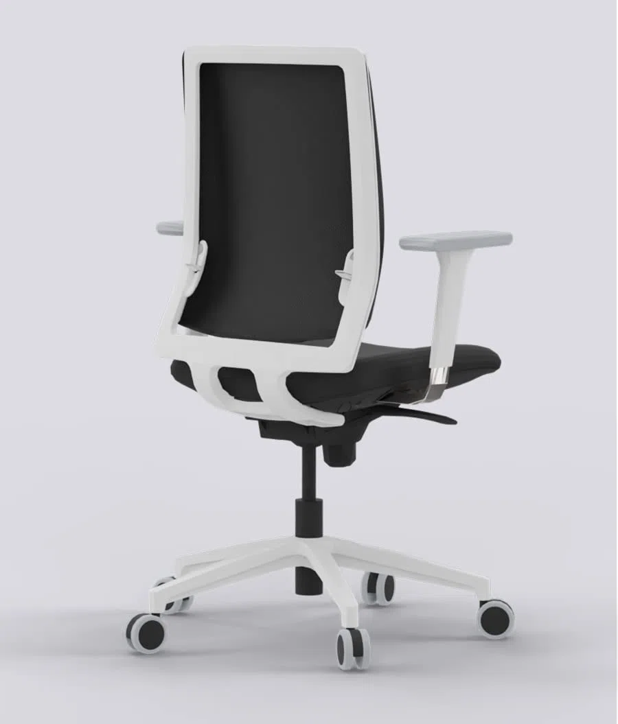 Silla de Oficina ergonómica Blanca Negro Top Gama Profesional Sentis Silla o sillón de Escritorio