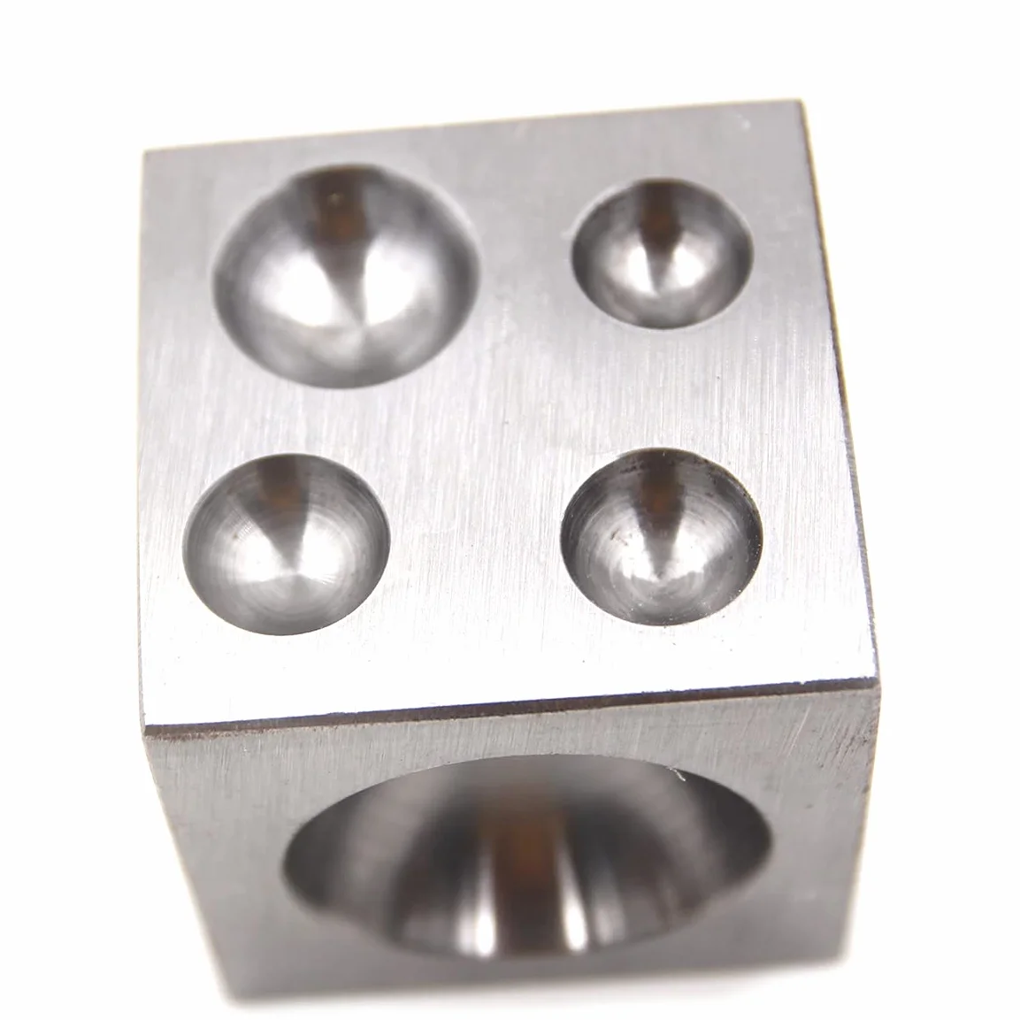 Bloque cuadrado con cavidades de acero pulido de alto carbono, 5 x 5 cm, bloque de acero para hacer joyas