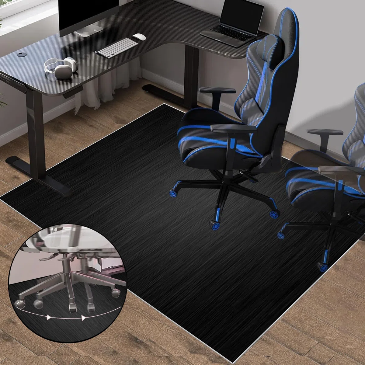 Alfombrilla de Protección para Suelos Duros, Protector Suelo Silla Ruedas, Alfombra Silla Gaming, Tapete de Protección de Madera/baldosas, Protector Suelo Silla de Escritorio 180 x 200 cm