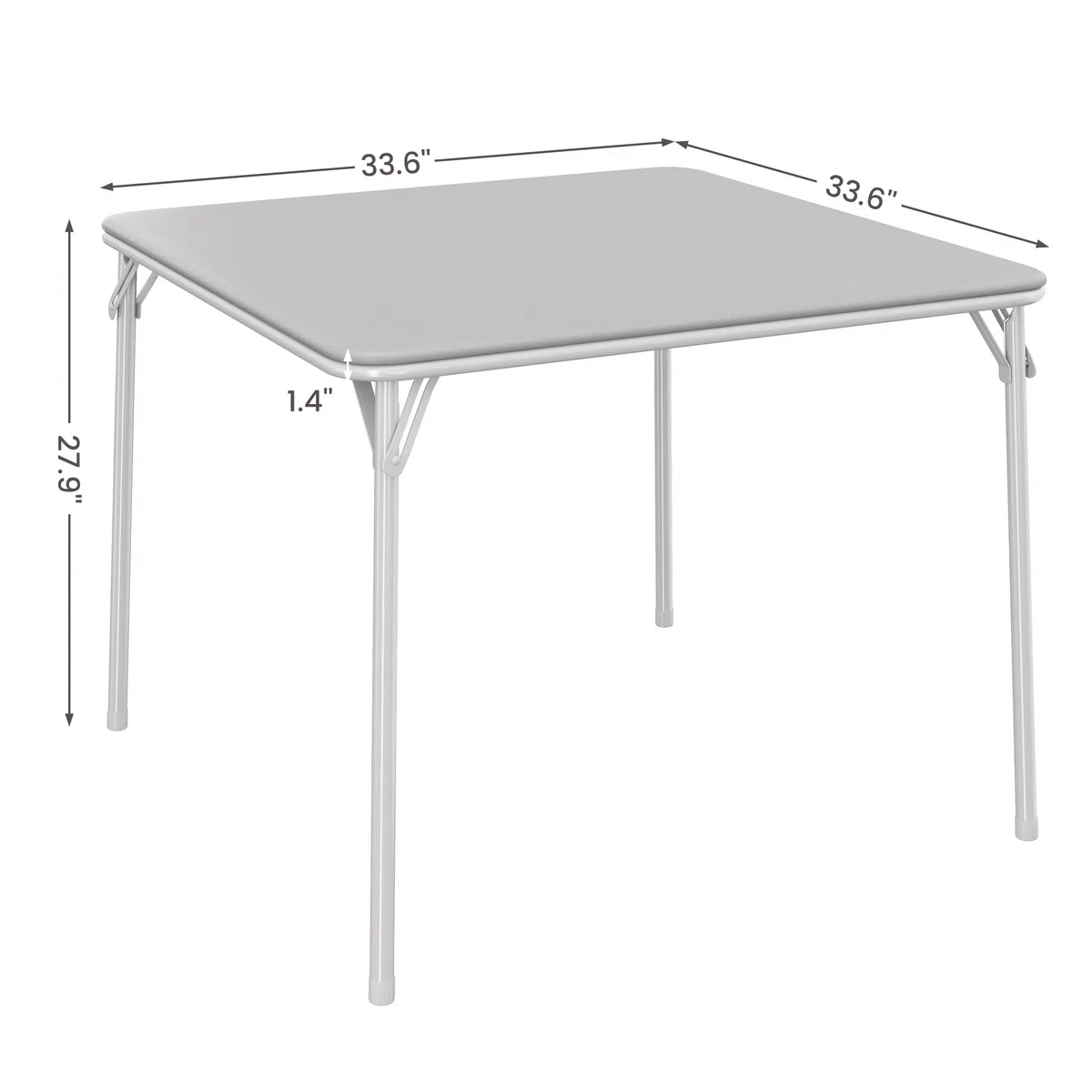 Zstar Mesa Plegable(96×96×70 Cm), Ahorra Espacio, Uso Versátil para Interior Salón Balcón y Exterior Terraza Camping, Gris