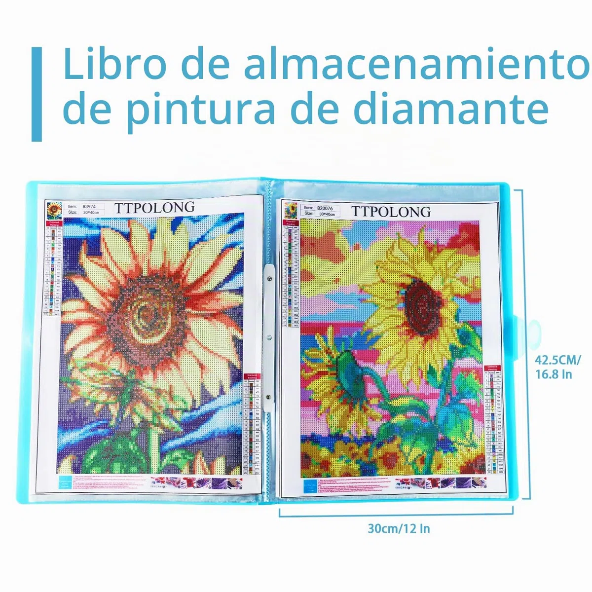 A3 Carpeta para Pintura de Diamantes 5D con Asa, 30 Páginas (42,5 x 30,5 cm)