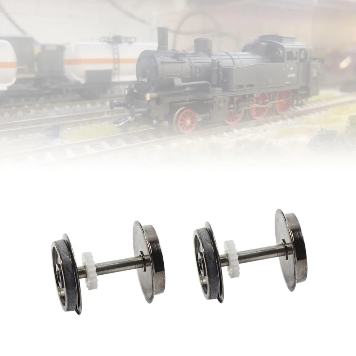 Harilla Juego de Ruedas de Metal para Tren, Juego de Ruedas de de Repuesto, Ruedas de Disco a Escala HO para Modelo para 1:87, Accesorios de ferrocarril,
