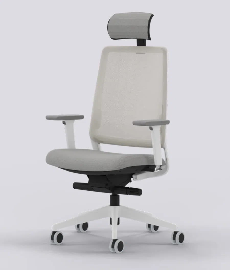 Silla de Oficina ergonómica Blanca Gris Top Gama Profesional Sense Silla o sillón de Escritorio