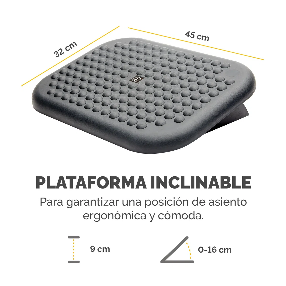 Fellowes Reposapiés Ergonómico para oficina - Soporte para pies de inclinación ajustable, antideslizante y con efecto masaje, Negro
