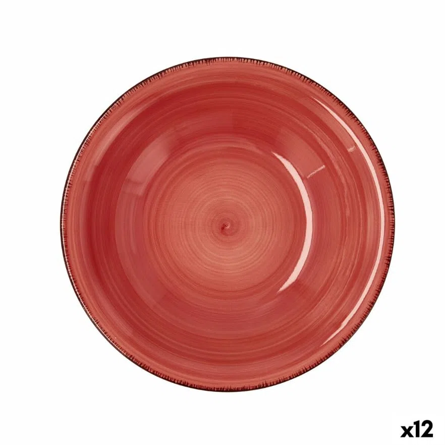 Quid Plato Hondo Vita Cerámica Rojo (ø 21,5 cm) (12 Unidades)