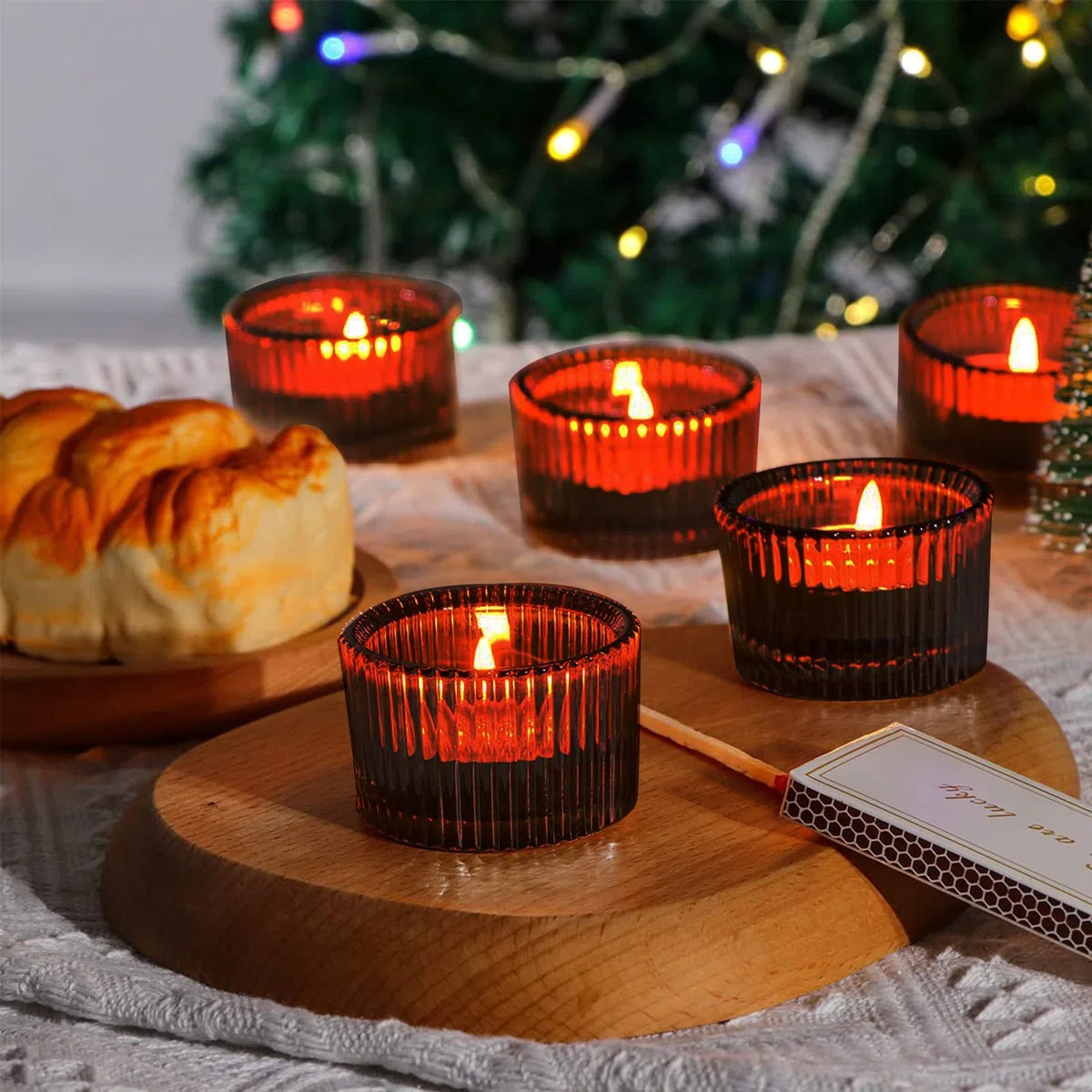 Juego de 12 portavelas redondos, ideal para velas de té, velas y como contenedores, portavelas para regalo, aromaterapia, boda, fiesta, decoración, accesorios para el hogar (marrón latte)