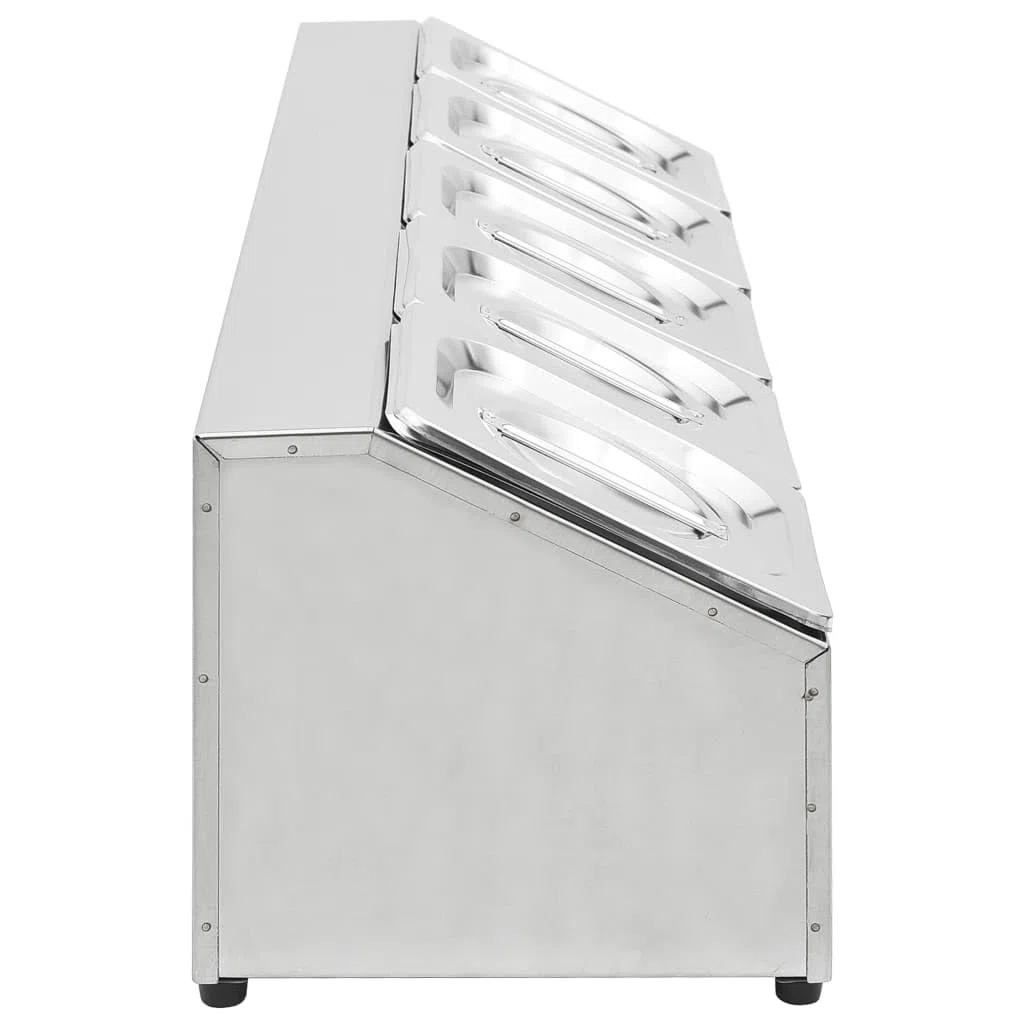 Furniture Select-Gastronorm - Contenedor con 5 bandejas GN 1/6 de acero inoxidable