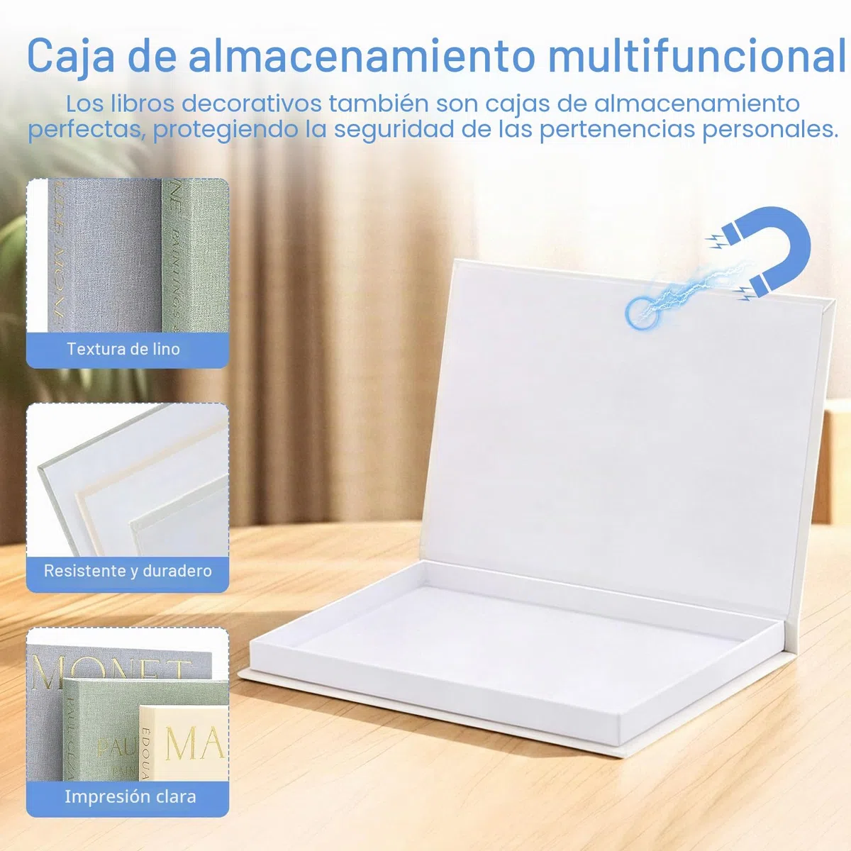 3 libros decorativos con espacio oculto, caja de libros con cierre magnético, libros decorativos, apilables uno encima del otro y diseño Nesting, caja de almacenamiento para mesa de café, estantería