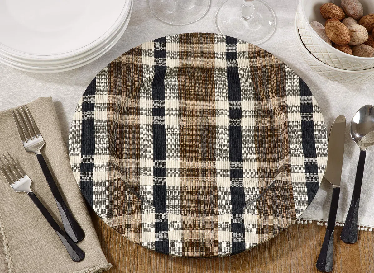 SARO LIFESTYLE CH805.N13R Kalama Collection - Juego de 4 placas cargadoras de jacinto de agua, color natural