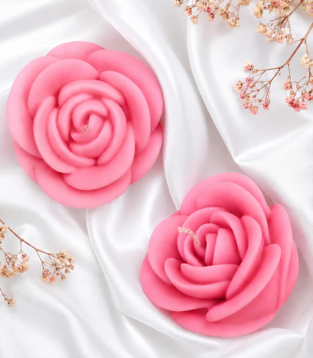 Velas en Forma de Rosa, Set de 18 Velas, Cera de Colza Natural, Regalo Romántico, Decoración de Hogar, Bodas y Eventos, Diseño Floral, Hecho en España (Rosas)