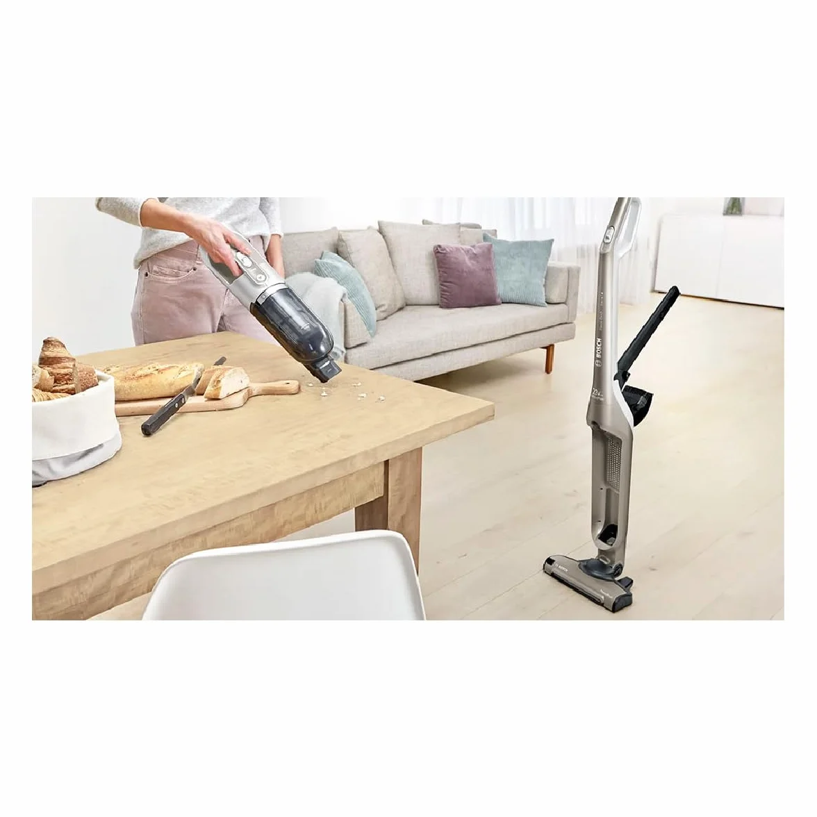 Bosch - Aspirador Vertical sin Cable Flexxo Gen 2, 28 W, 0.4 litros, Serie 4, Marrón, BBH3ALL23