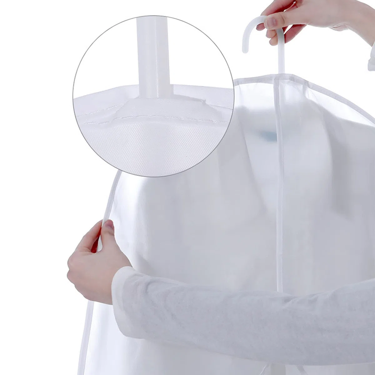 Paquete de 10 Fundas de Hombro Transparentes, Protectores Antipolvo y Transpirables para Ropa, Almacenamiento de Trajes, Abrigos, Chaquetas y Vestidos, 60 x 44