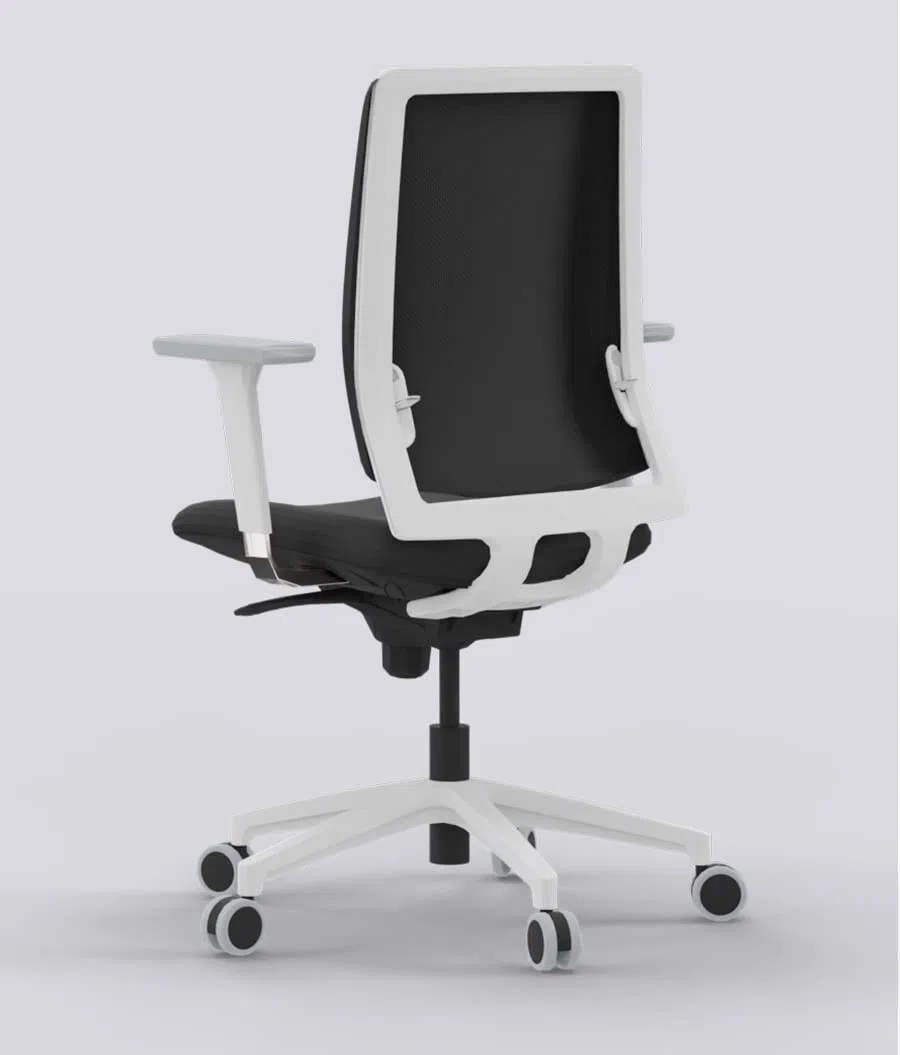 Silla de Oficina ergonómica Blanca Negro Top Gama Profesional Sentis Silla o sillón de Escritorio